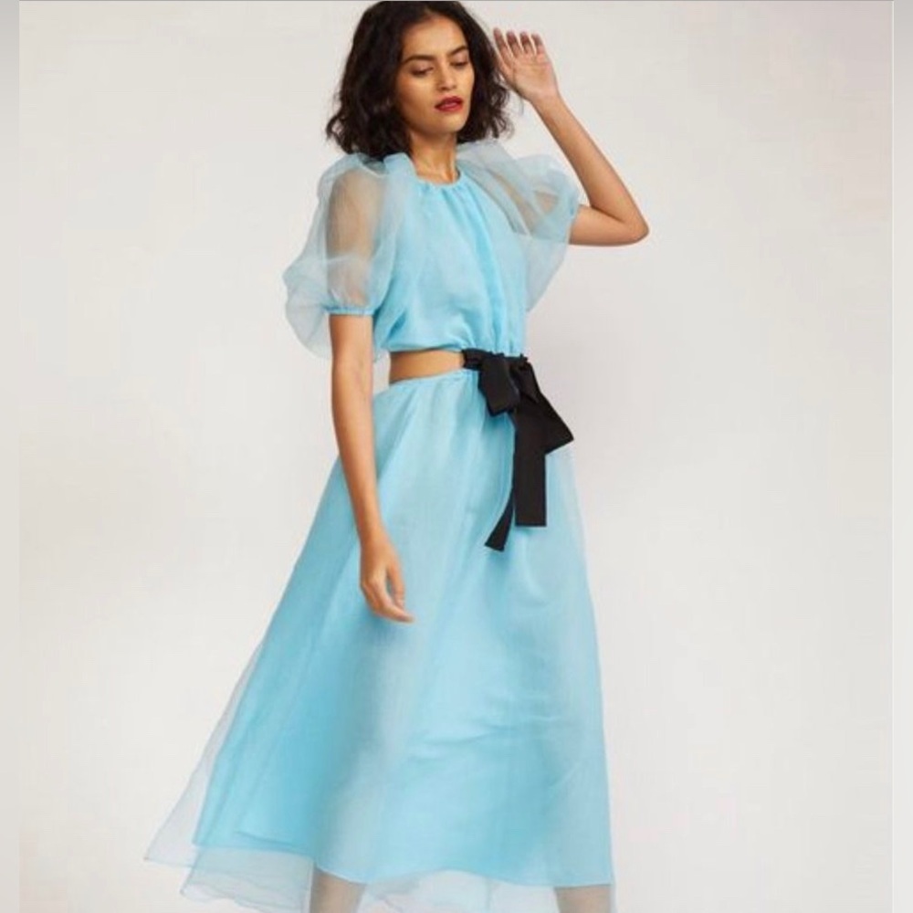 Cynthia Rowley Clara Organza Dress Blue